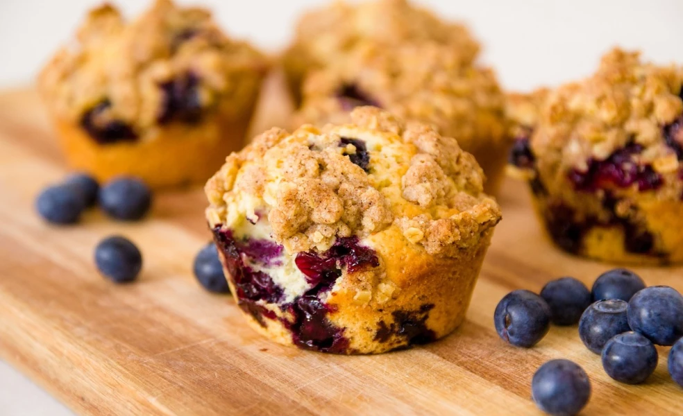 Zdravé čučoriedkové muffiny