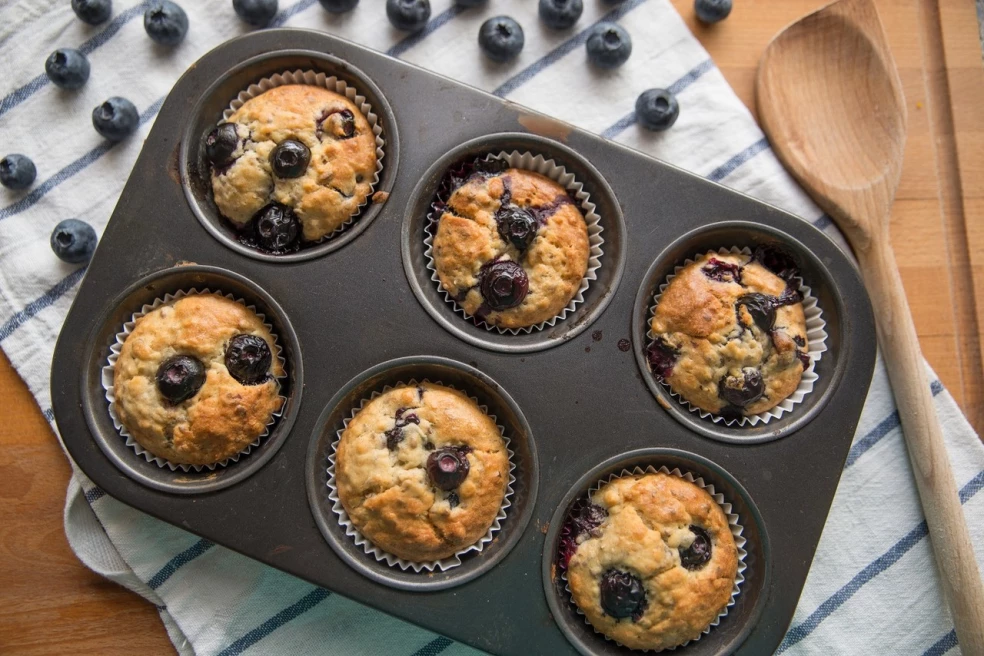 čučoriedkové muffiny s tvarohom