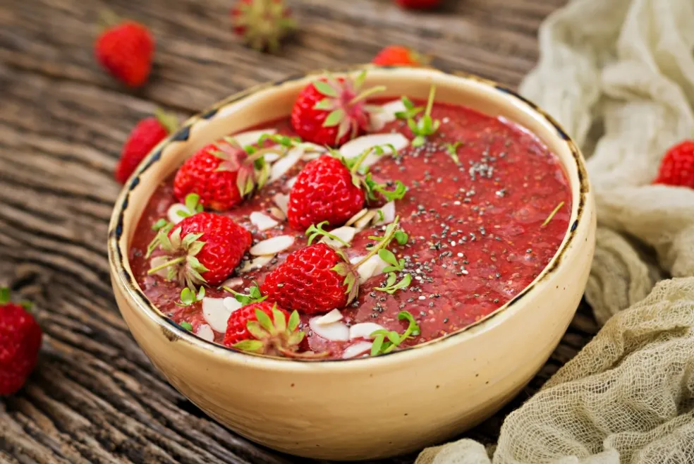 jahodový chia puding