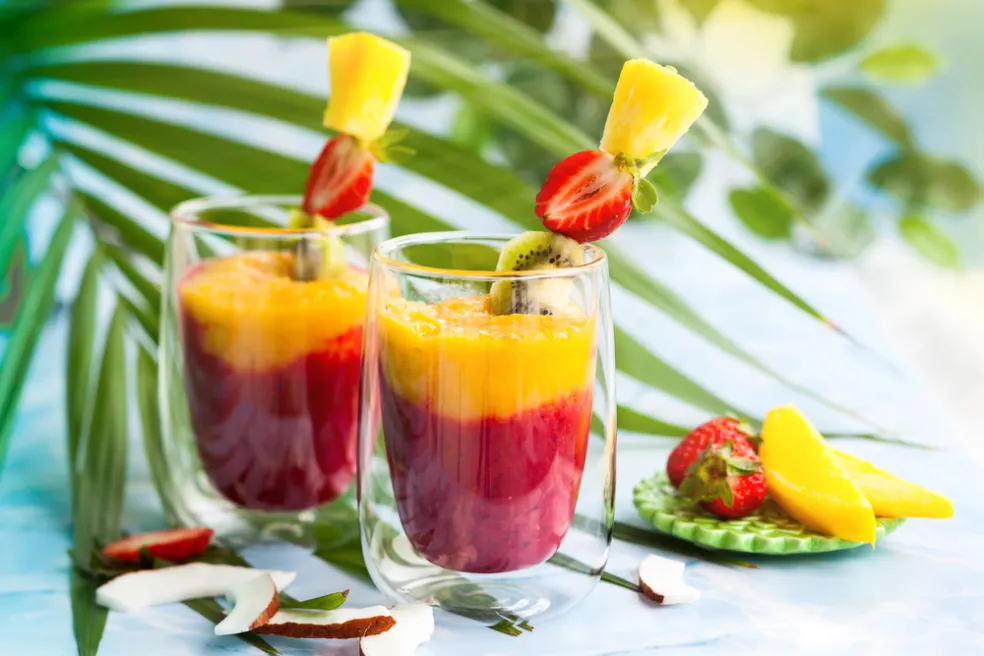 jahodovo-mangové smoothie