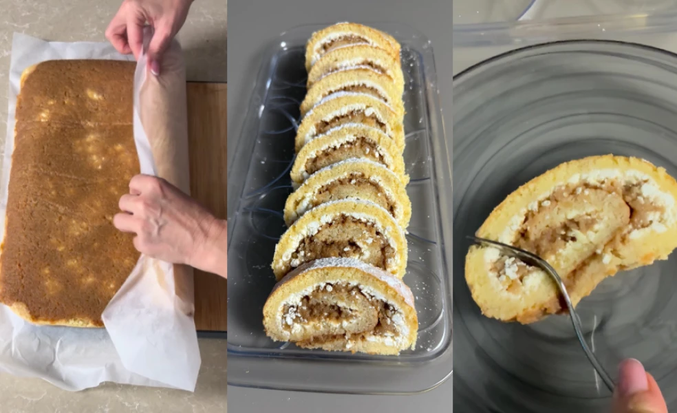 Jablkovo-tvarohová roláda