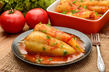 FIT plnená paprika s morčacím mäsom pečená v rúre