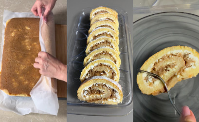 Jablkovo-tvarohová roláda z jedného plechu podľa Kvetky Horváthovej