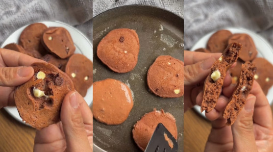 Recept: Čokoládové lievance z ovsených vločiek a banánov s kúskami čokolády