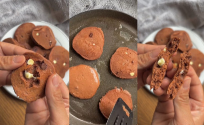 Recept: Čokoládové lievance z ovsených vločiek a banánov s kúskami čokolády