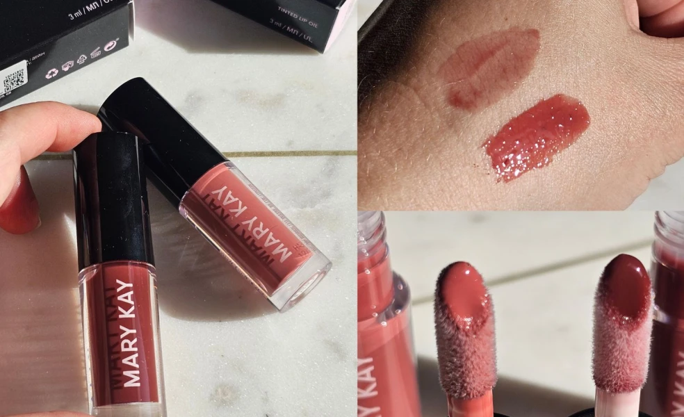 Farebné oleje na pery Mary Kay v odtieňoch Blush a Berry